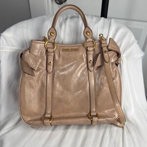 Miu Miu Beige Leather Shoulder Bag